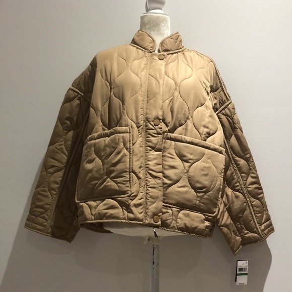 Lucky Brand tan quilted coat Large New with Tags - Picture 3 of 10